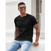 image:imageCOOFANDY Mens Henley Shirts Short Sleeve Button T Shirt Casual Summer Basic Tee Tops with PocketBlack