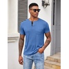 image:imageCOOFANDY Mens Henley Shirts Short Sleeve Button T Shirt Casual Summer Basic Tee Tops with PocketBlue