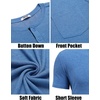 image:imageCOOFANDY Mens Henley Shirts Short Sleeve Button T Shirt Casual Summer Basic Tee Tops with PocketBlue