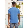 image:imageCOOFANDY Mens Henley Shirts Short Sleeve Button T Shirt Casual Summer Basic Tee Tops with PocketBlue