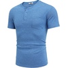 image:imageCOOFANDY Mens Henley Shirts Short Sleeve Button T Shirt Casual Summer Basic Tee Tops with PocketBlue1