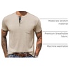 image:imageCOOFANDY Mens Henley Shirts Short Sleeve Button T Shirt Casual Summer Basic Tee Tops with PocketCoffee