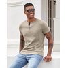 image:imageCOOFANDY Mens Henley Shirts Short Sleeve Button T Shirt Casual Summer Basic Tee Tops with PocketCoffee