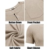 image:imageCOOFANDY Mens Henley Shirts Short Sleeve Button T Shirt Casual Summer Basic Tee Tops with PocketCoffee