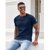 image:imageCOOFANDY Mens Henley Shirts Short Sleeve Button T Shirt Casual Summer Basic Tee Tops with PocketDark Blue