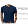 image:imageCOOFANDY Mens Henley Shirts Short Sleeve Button T Shirt Casual Summer Basic Tee Tops with PocketDark Blue