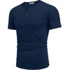 image:imageCOOFANDY Mens Henley Shirts Short Sleeve Button T Shirt Casual Summer Basic Tee Tops with PocketDark Blue
