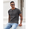 image:imageCOOFANDY Mens Henley Shirts Short Sleeve Button T Shirt Casual Summer Basic Tee Tops with PocketDark Gray