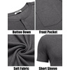 image:imageCOOFANDY Mens Henley Shirts Short Sleeve Button T Shirt Casual Summer Basic Tee Tops with PocketDark Gray