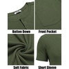 image:imageCOOFANDY Mens Henley Shirts Short Sleeve Button T Shirt Casual Summer Basic Tee Tops with PocketDark Green