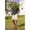 image:imageCOOFANDY Mens Henley Shirts Short Sleeve Button T Shirt Casual Summer Basic Tee Tops with PocketDark Green