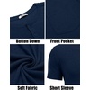 image:imageCOOFANDY Mens Henley Shirts Short Sleeve Button T Shirt Casual Summer Basic Tee Tops with PocketDarkblue1