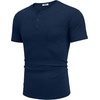 image:imageCOOFANDY Mens Henley Shirts Short Sleeve Button T Shirt Casual Summer Basic Tee Tops with PocketDarkblue1