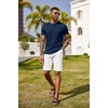 image:imageCOOFANDY Mens Henley Shirts Short Sleeve Button T Shirt Casual Summer Basic Tee Tops with PocketDarkblue1