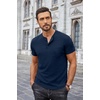 image:imageCOOFANDY Mens Henley Shirts Short Sleeve Button T Shirt Casual Summer Basic Tee Tops with PocketDarkblue1