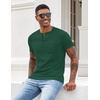 image:imageCOOFANDY Mens Henley Shirts Short Sleeve Button T Shirt Casual Summer Basic Tee Tops with PocketEvergreen