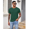 image:imageCOOFANDY Mens Henley Shirts Short Sleeve Button T Shirt Casual Summer Basic Tee Tops with PocketEvergreen