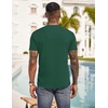 image:imageCOOFANDY Mens Henley Shirts Short Sleeve Button T Shirt Casual Summer Basic Tee Tops with PocketEvergreen