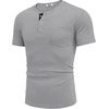image:imageCOOFANDY Mens Henley Shirts Short Sleeve Button T Shirt Casual Summer Basic Tee Tops with PocketGrey