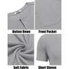 image:imageCOOFANDY Mens Henley Shirts Short Sleeve Button T Shirt Casual Summer Basic Tee Tops with PocketGrey
