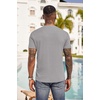 image:imageCOOFANDY Mens Henley Shirts Short Sleeve Button T Shirt Casual Summer Basic Tee Tops with PocketGrey