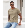image:imageCOOFANDY Mens Henley Shirts Short Sleeve Button T Shirt Casual Summer Basic Tee Tops with PocketKhaki