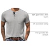 image:imageCOOFANDY Mens Henley Shirts Short Sleeve Button T Shirt Casual Summer Basic Tee Tops with PocketLight Gray