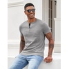 image:imageCOOFANDY Mens Henley Shirts Short Sleeve Button T Shirt Casual Summer Basic Tee Tops with PocketLight Gray