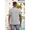 image:imageCOOFANDY Mens Henley Shirts Short Sleeve Button T Shirt Casual Summer Basic Tee Tops with PocketLight Gray