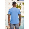 image:imageCOOFANDY Mens Henley Shirts Short Sleeve Button T Shirt Casual Summer Basic Tee Tops with PocketLightblue