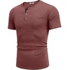 image:imageCOOFANDY Mens Henley Shirts Short Sleeve Button T Shirt Casual Summer Basic Tee Tops with PocketRed