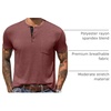image:imageCOOFANDY Mens Henley Shirts Short Sleeve Button T Shirt Casual Summer Basic Tee Tops with PocketRed