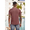 image:imageCOOFANDY Mens Henley Shirts Short Sleeve Button T Shirt Casual Summer Basic Tee Tops with PocketRed