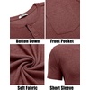 image:imageCOOFANDY Mens Henley Shirts Short Sleeve Button T Shirt Casual Summer Basic Tee Tops with PocketRed