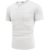 image:imageCOOFANDY Mens Henley Shirts Short Sleeve Button T Shirt Casual Summer Basic Tee Tops with PocketWhite