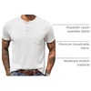 image:imageCOOFANDY Mens Henley Shirts Short Sleeve Button T Shirt Casual Summer Basic Tee Tops with PocketWhite
