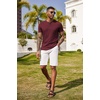 image:imageCOOFANDY Mens Henley Shirts Short Sleeve Button T Shirt Casual Summer Basic Tee Tops with PocketWine