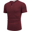 image:imageCOOFANDY Mens Henley Shirts Short Sleeve Button T Shirt Casual Summer Basic Tee Tops with PocketWine