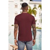 image:imageCOOFANDY Mens Henley Shirts Short Sleeve Button T Shirt Casual Summer Basic Tee Tops with PocketWine