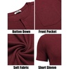 image:imageCOOFANDY Mens Henley Shirts Short Sleeve Button T Shirt Casual Summer Basic Tee Tops with PocketWine