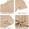 image:imageCOOFANDY Mens Henley Shirts Short Sleeve Casual Basic Henley Tee Summer Button Lightweight Stretch T ShirtsApricot