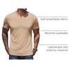 image:imageCOOFANDY Mens Henley Shirts Short Sleeve Casual Basic Henley Tee Summer Button Lightweight Stretch T ShirtsApricot
