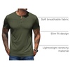 image:imageCOOFANDY Mens Henley Shirts Short Sleeve Casual Basic Henley Tee Summer Button Lightweight Stretch T ShirtsArmy Green