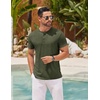 image:imageCOOFANDY Mens Henley Shirts Short Sleeve Casual Basic Henley Tee Summer Button Lightweight Stretch T ShirtsArmy Green