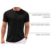image:imageCOOFANDY Mens Henley Shirts Short Sleeve Casual Basic Henley Tee Summer Button Lightweight Stretch T ShirtsBlack