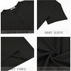 image:imageCOOFANDY Mens Henley Shirts Short Sleeve Casual Basic Henley Tee Summer Button Lightweight Stretch T ShirtsBlack