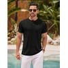 image:imageCOOFANDY Mens Henley Shirts Short Sleeve Casual Basic Henley Tee Summer Button Lightweight Stretch T ShirtsBlack