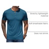 image:imageCOOFANDY Mens Henley Shirts Short Sleeve Casual Basic Henley Tee Summer Button Lightweight Stretch T ShirtsDark Blue