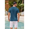image:imageCOOFANDY Mens Henley Shirts Short Sleeve Casual Basic Henley Tee Summer Button Lightweight Stretch T ShirtsDark Blue