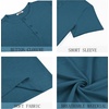 image:imageCOOFANDY Mens Henley Shirts Short Sleeve Casual Basic Henley Tee Summer Button Lightweight Stretch T ShirtsDark Blue